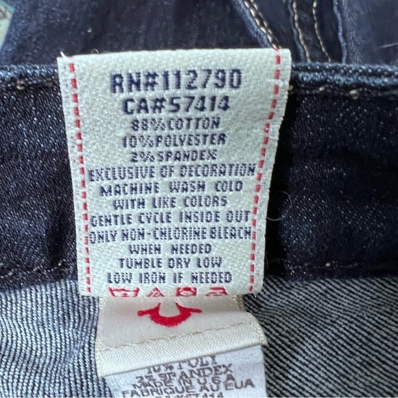 True Religion Straight Leg Dark Wash Jeans Size 26 - Picture 14 of 16